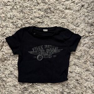 Garage Black Graphic mini crop top